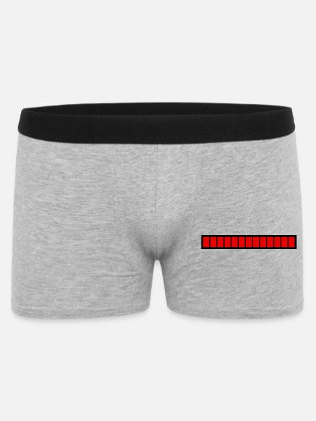 Rectangle loading bar Black Red (100%) - Men's Boxer Shorts - heather grey