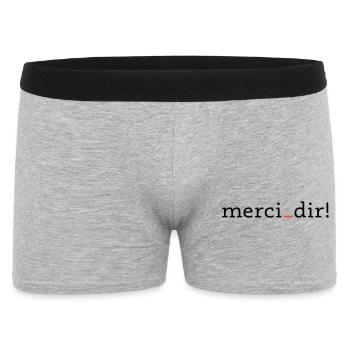 merci dir - 2 Farben - Männer Boxer Shorts - Grau meliert - Vorne