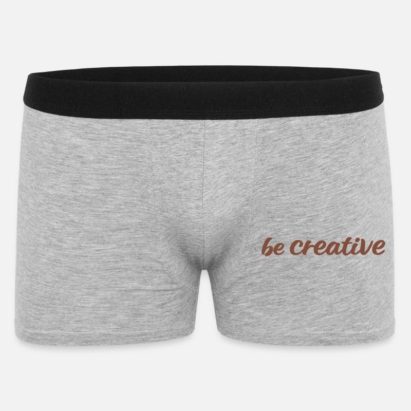 Sei kreativ Script Brown - Männer Boxer Shorts - Grau meliert