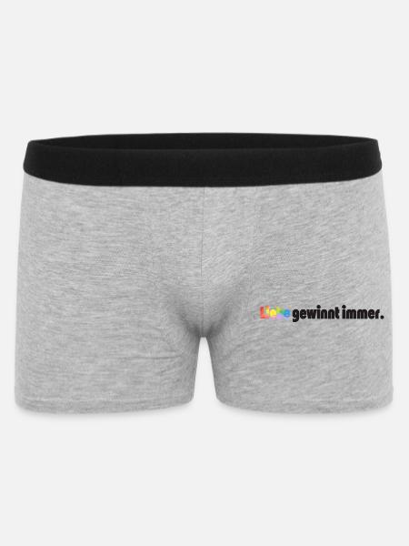 Liebe gewinnt immer Frieden Statement Vielfalt - Männer Boxer Shorts - Grau meliert