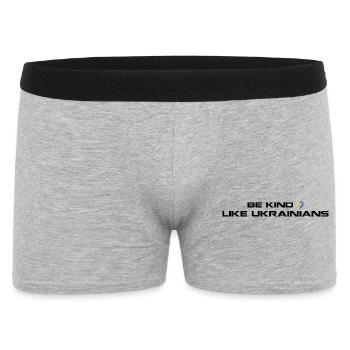 Sei freundlich wie Ukrainer - Männer Boxer Shorts - Grau meliert - Vorne