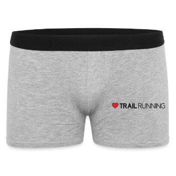 Ich liebe Trailrunning - Männer Boxer Shorts - Grau meliert - Vorne