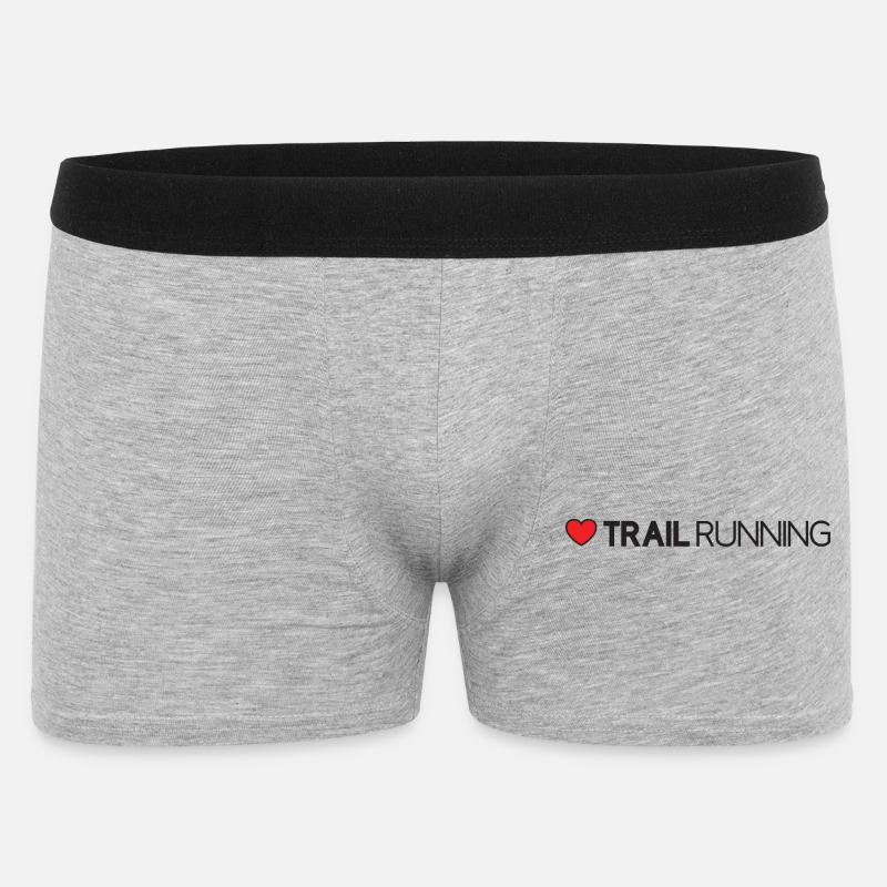 Ich liebe Trailrunning - Männer Boxer Shorts - Grau meliert