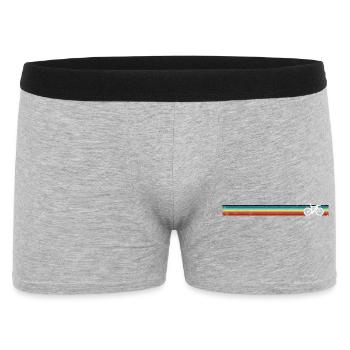 Retro-Fahrrad auf Rainbow Stripes - Männer Boxer Shorts - Grau meliert - Vorne