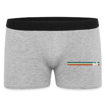 Retro Bicycle on Rainbow Stripes - Men's Boxer Shorts - heather grey - Front