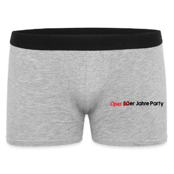 Opas 80er - Männer Boxer Shorts - Grau meliert - Vorne