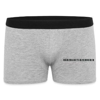 Härzbluetluzernerin Kanton Luzern - Männer Boxer Shorts - Grau meliert - Vorne