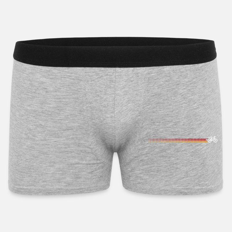 Sunset Gradient Stripes mit Fahrrad-Emblem - Männer Boxer Shorts - Grau meliert