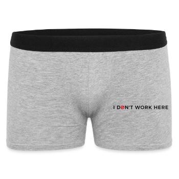 I don't work here. - Männer Boxer Shorts - Grau meliert - Vorne