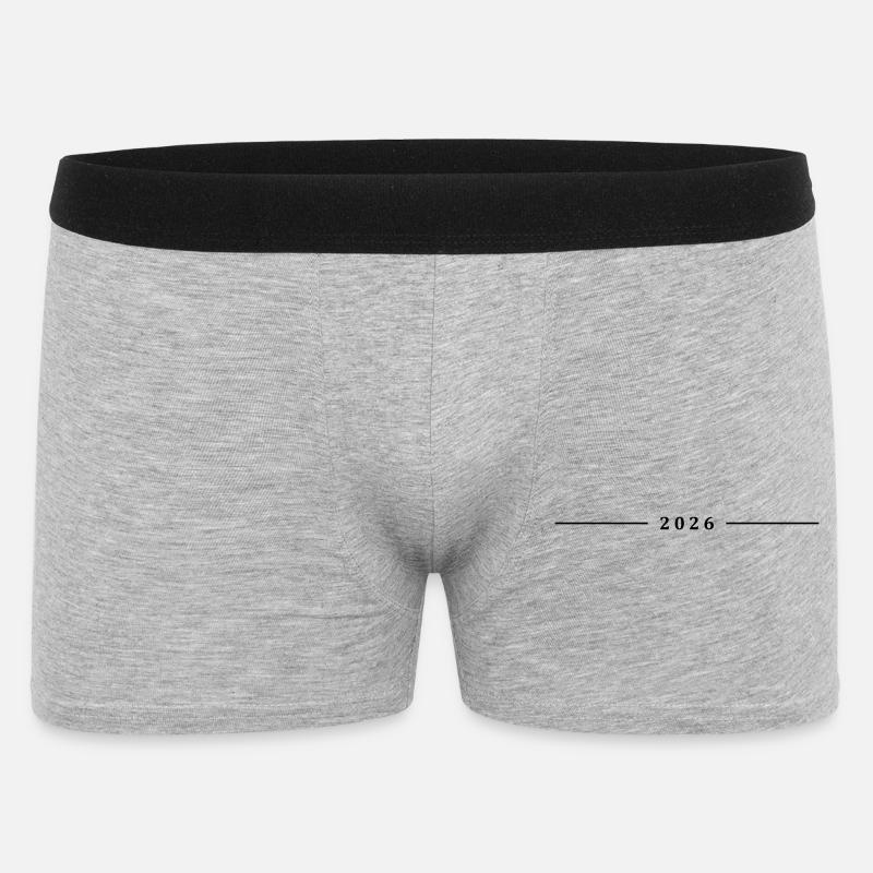 2026 Linie - Männer Boxer Shorts - Grau meliert