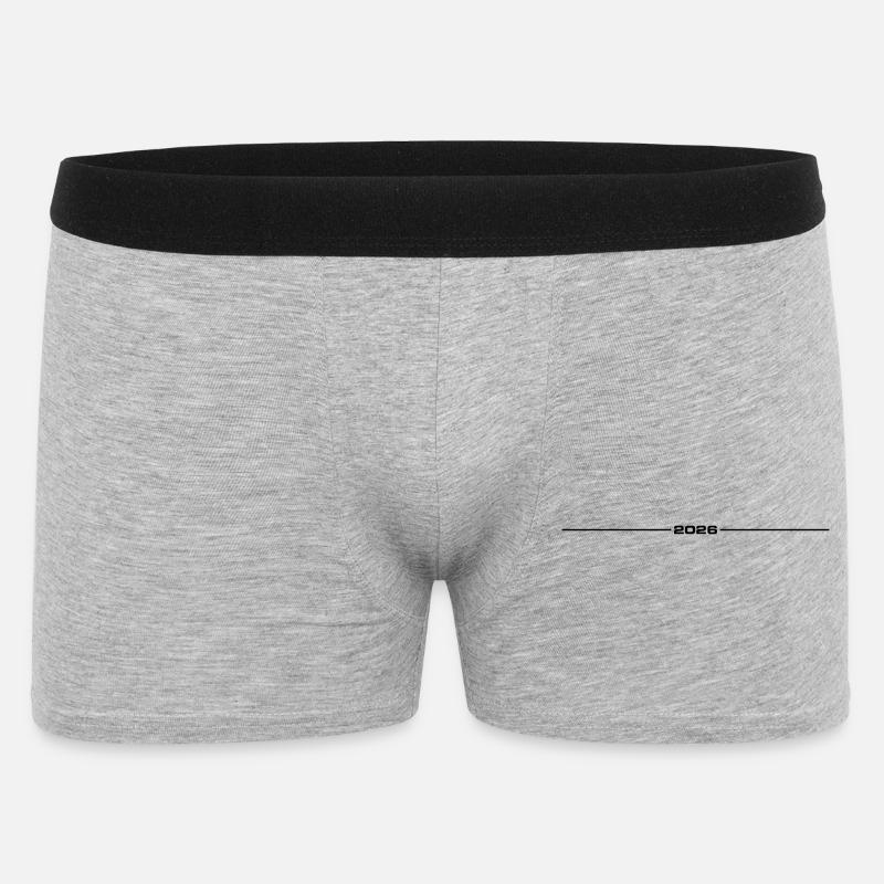 2026 Strich Element - Männer Boxer Shorts - Grau meliert