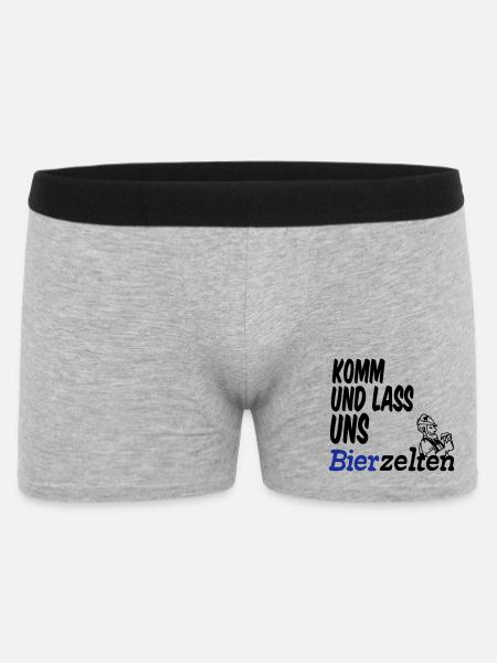 Bierzelt,Bier,Sprüche,Geschenk - Männer Boxer Shorts - Grau meliert