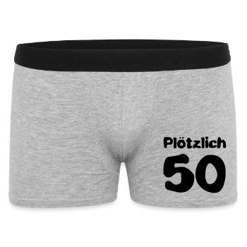 Plötzlich 50 Jahre - Männer Boxer Shorts - Grau meliert - Vorne
