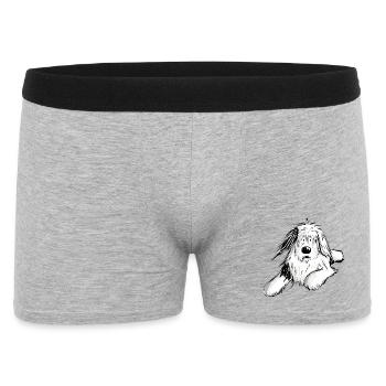 Fourrure Bobtail I Berled Collie Chien I Cadeau - Boxer Homme - gris chiné - Devant