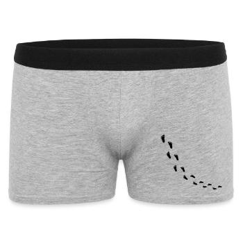 fussabdruecke_kommt - Männer Boxer Shorts - Grau meliert - Vorne