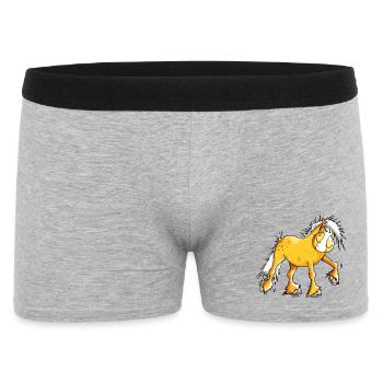 Hera der Haflinger - Männer Boxer Shorts - Grau meliert - Vorne