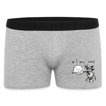Es ist Kuss Esel Zeit - Männer Boxer Shorts - Grau meliert - Vorne