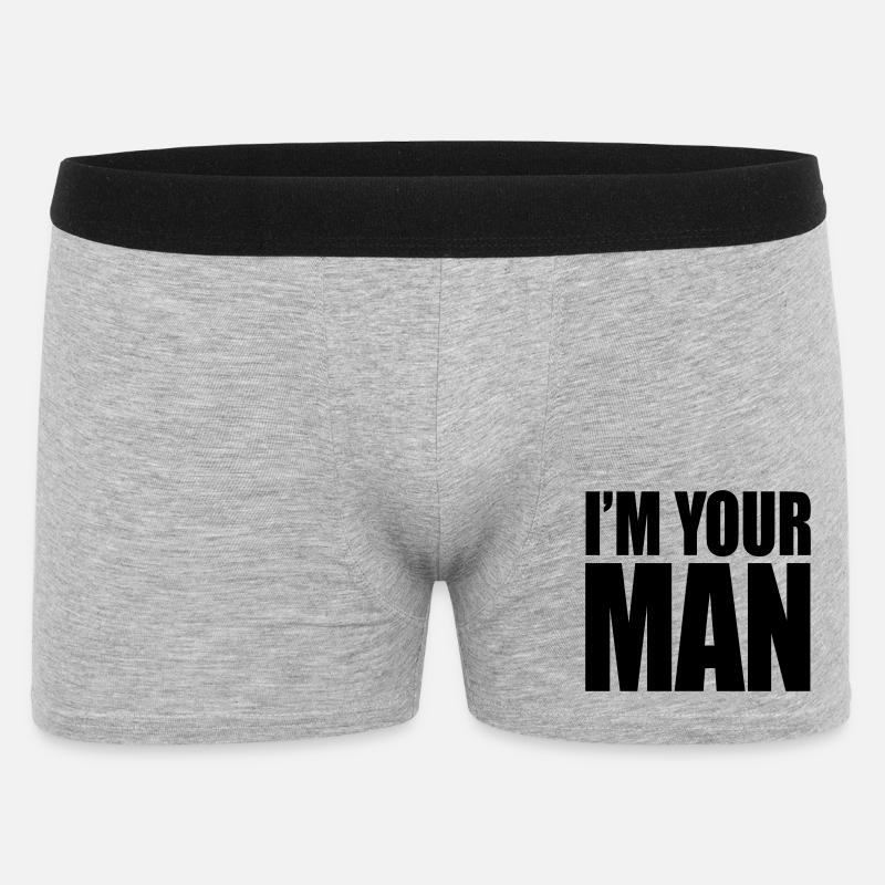I'm your man - Männer Boxer Shorts - Grau meliert
