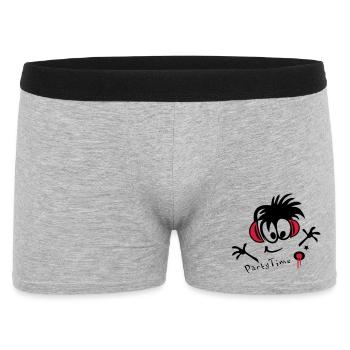 DJ, Disco, Party - Männer Boxer Shorts - Grau meliert - Vorne