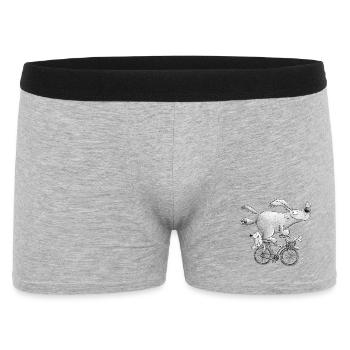 Drolliger Hund Auf Fahrrad Comic Radfahrer - Männer Boxer Shorts - Grau meliert - Vorne