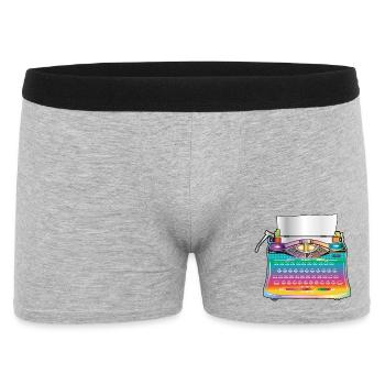 machine à écrire antique colorée pour les fans rétro - Boxer Homme - gris chiné - Devant