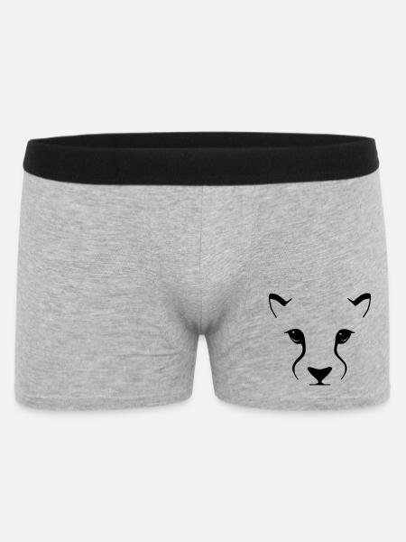 Big cat gaze – elegance with bite - Men's Boxer Shorts - heather grey
