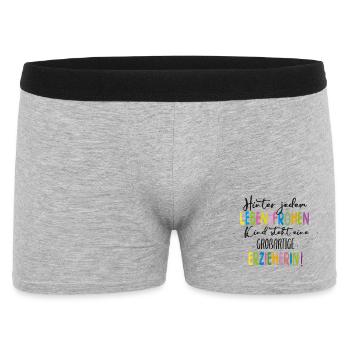 Großartige Erzieherin - Männer Boxer Shorts - Grau meliert - Vorne