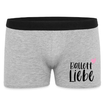 Ballett Liebe Ballerina Balletttänzerin Geschenk - Männer Boxer Shorts - Grau meliert - Vorne