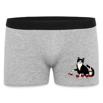 Cat wine glass - Men's Boxer Shorts - heather grey - Front