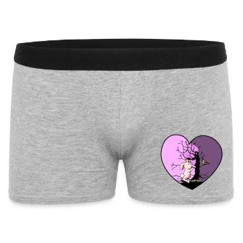 Heart Rabbit Fantasy Bird Kids Toddler Baby - Men's Boxer Shorts - heather grey - Front