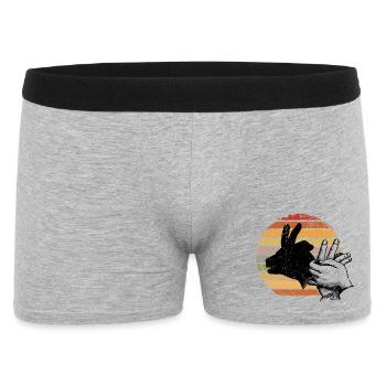 Retro Sunset Peace Sign Silhouette - Men's Boxer Shorts - heather grey - Front