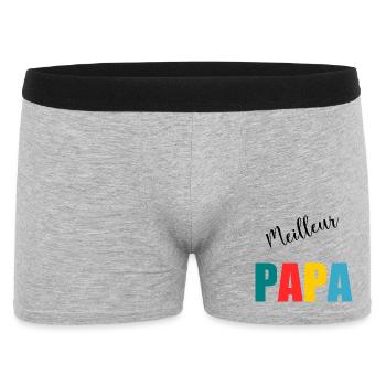 NOËL. ANNEE. ANNIVERSAIRE. RETRAITE. PAPA. MAMAM. - Boxer Homme - gris chiné - Devant