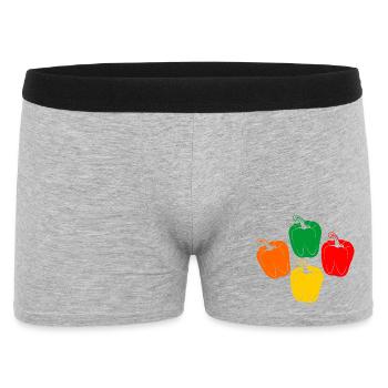 Vier Farben der Paprika - Männer Boxer Shorts - Grau meliert - Vorne