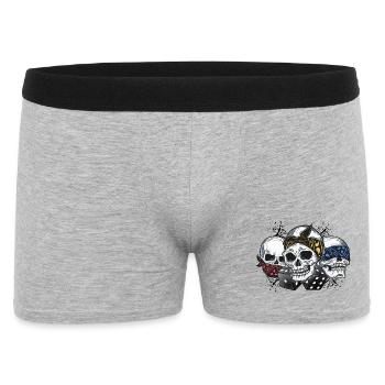 Kopfskelett Trio Würfel Bandana - Männer Boxer Shorts - Grau meliert - Vorne