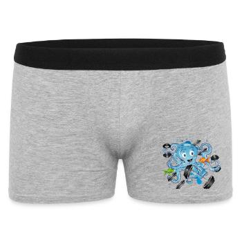 Bodybuilder octopus with dumbbells while exercising - Men's Boxer Shorts - heather grey - Front