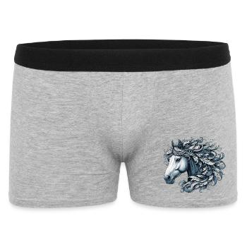 Pferd - Männer Boxer Shorts - Grau meliert - Vorne
