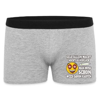 L’argent seul ne rend pas heureux... - Boxer Homme - gris chiné - Devant