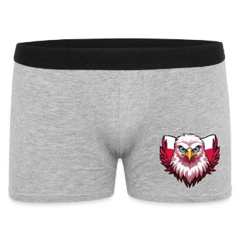 Aigle Polska Pologne Drapeau polonais - Boxer Homme - gris chiné - Devant