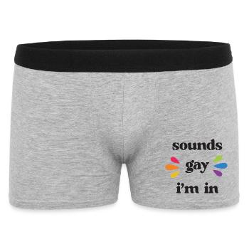 LGBT Pride Month - Klingt schwul. Ich bin dabei - Männer Boxer Shorts - Grau meliert - Vorne