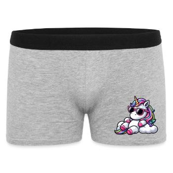 Cool Unicorn Sunglasses Chill Clouds Sky - Men's Boxer Shorts - heather grey - Front