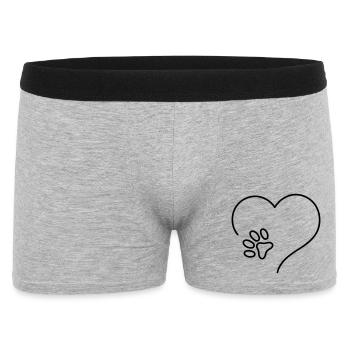 Katzenherz - Männer Boxer Shorts - Grau meliert - Vorne