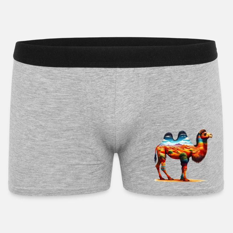 Kamel - Männer Boxer Shorts - Grau meliert