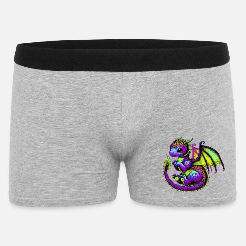 Drache - Männer Boxer Shorts - Grau meliert