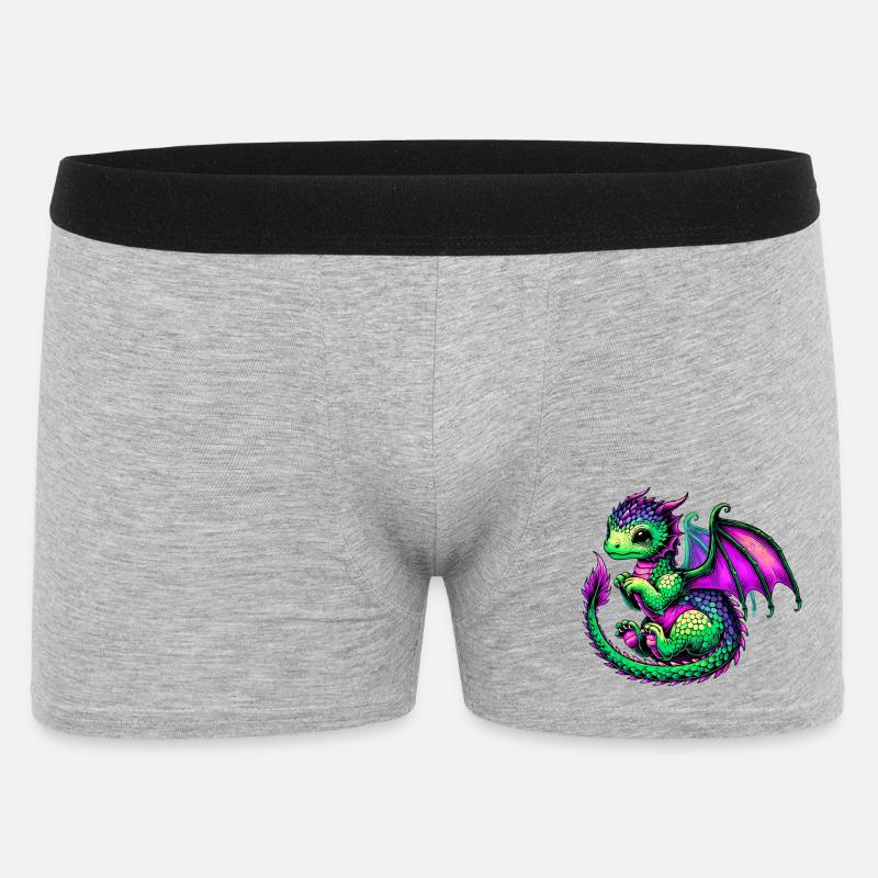 Drache - Männer Boxer Shorts - Grau meliert