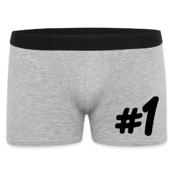 Nummer 1 # - Männer Boxer Shorts - Grau meliert - Vorne