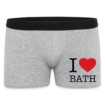 I LOVE BATH - Men's Boxer Shorts - heather grey - Front