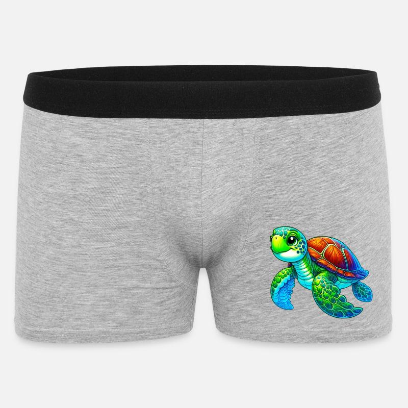 Schildkröte - Männer Boxer Shorts - Grau meliert