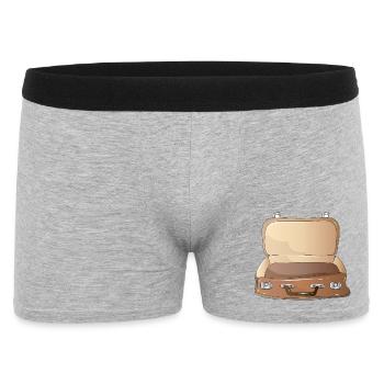 Valise rétro ouverte-Compagnon de voyage nostalgique - Boxer Homme - gris chiné - Devant
