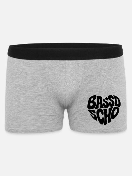 Bassd scho - Männer Boxer Shorts - Grau meliert