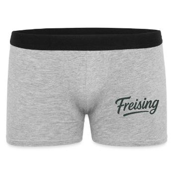 Freising Schriftlogo - Männer Boxer Shorts - Grau meliert - Vorne